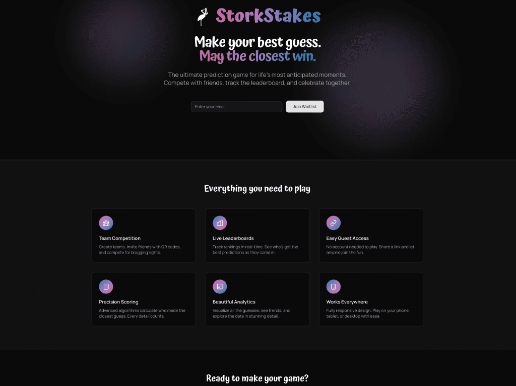 StorkStakes application interface